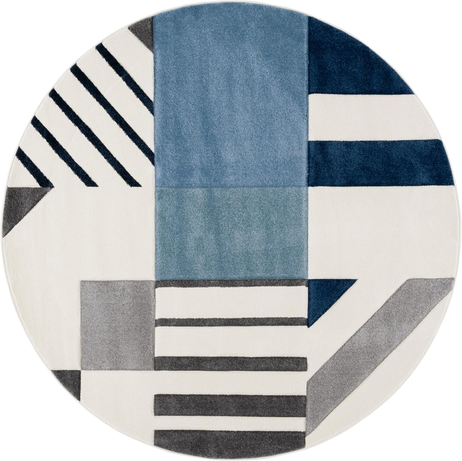 image:imageSAFAVIEH Area Rug 8x10 Hollywood Collection Large Ivory amp Peacock Blue MidCentury Modern Design NonShedding amp Easy Cleaning Ideal for Living Room Bedroom Office Dining Space HLW709BIvoryBlue