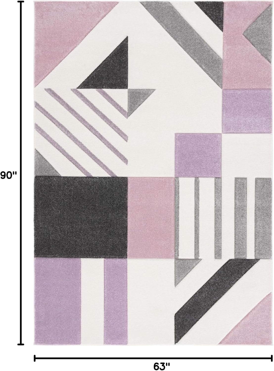 image:imageSAFAVIEH Area Rug 8x10 Hollywood Collection Large Ivory amp Peacock Blue MidCentury Modern Design NonShedding amp Easy Cleaning Ideal for Living Room Bedroom Office Dining Space HLW709BIvoryPurple