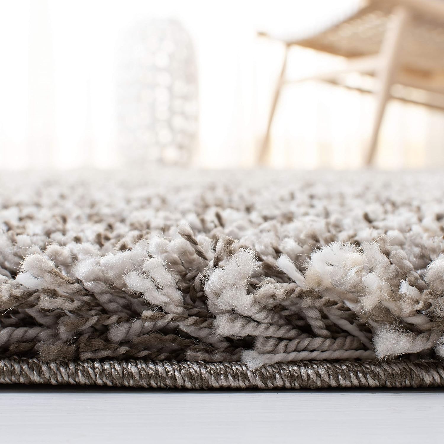 image:imageSAFAVIEH Area Rug 8x10 Hudson Shag Collection Large Grey amp Ivory Modern Design NonShedding amp Easy Cleaning Ultra Plush Thick Pile Ideal for Living Room Bedroom Dining Space SGH297FGreyIvory