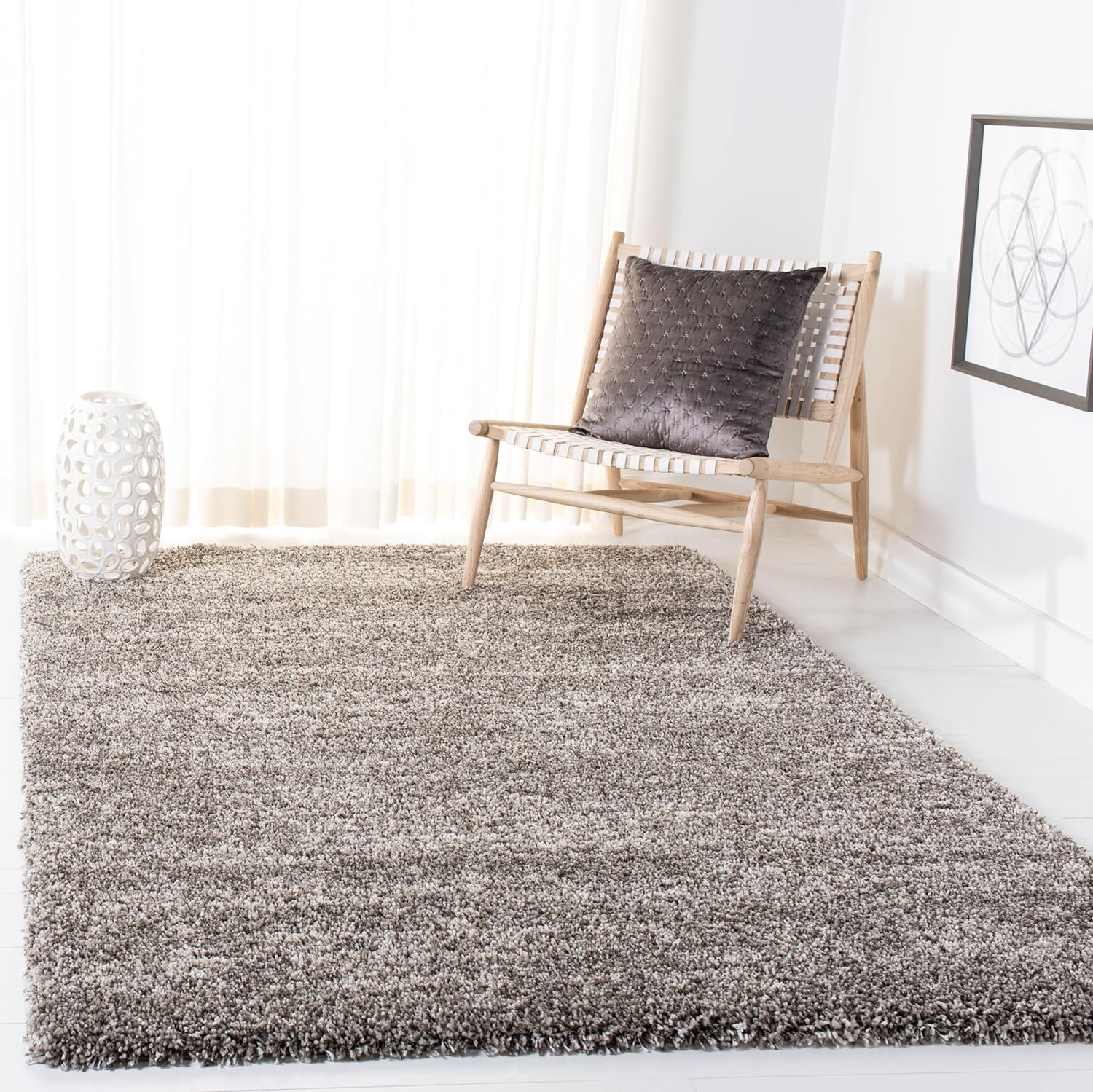 image:imageSAFAVIEH Area Rug 8x10 Hudson Shag Collection Large Grey amp Ivory Modern Design NonShedding amp Easy Cleaning Ultra Plush Thick Pile Ideal for Living Room Bedroom Dining Space SGH297FGreyIvory