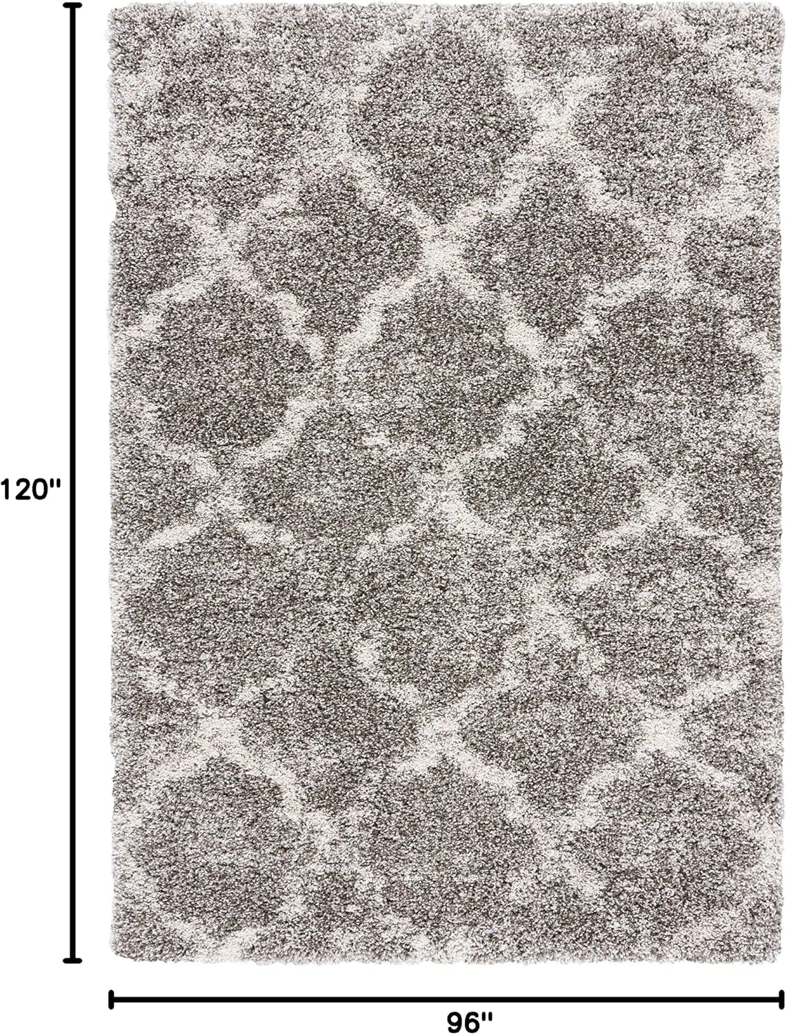 image:imageSAFAVIEH Area Rug 8x10 Hudson Shag Collection Large Grey amp Ivory Trellis Pattern NonShedding amp Easy Cleaning Ultra Plush Thick Pile Ideal for Living Room Bedroom Dining Space SGH269FGreyIvory