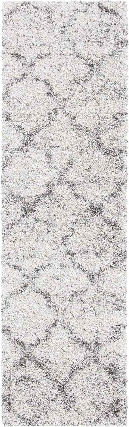 image:imageSAFAVIEH Area Rug 8x10 Hudson Shag Collection Large Grey amp Ivory Trellis Pattern NonShedding amp Easy Cleaning Ultra Plush Thick Pile Ideal for Living Room Bedroom Dining Space SGH269FIvoryGrey
