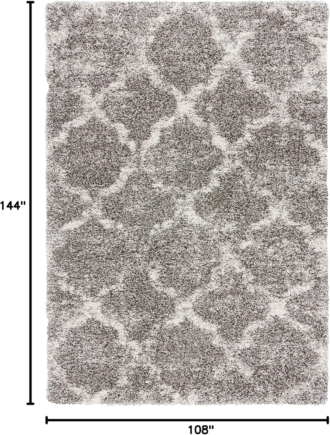 image:imageSAFAVIEH Area Rug 8x10 Hudson Shag Collection Large Grey amp Ivory Trellis Pattern NonShedding amp Easy Cleaning Ultra Plush Thick Pile Ideal for Living Room Bedroom Dining Space SGH269FGreyIvory