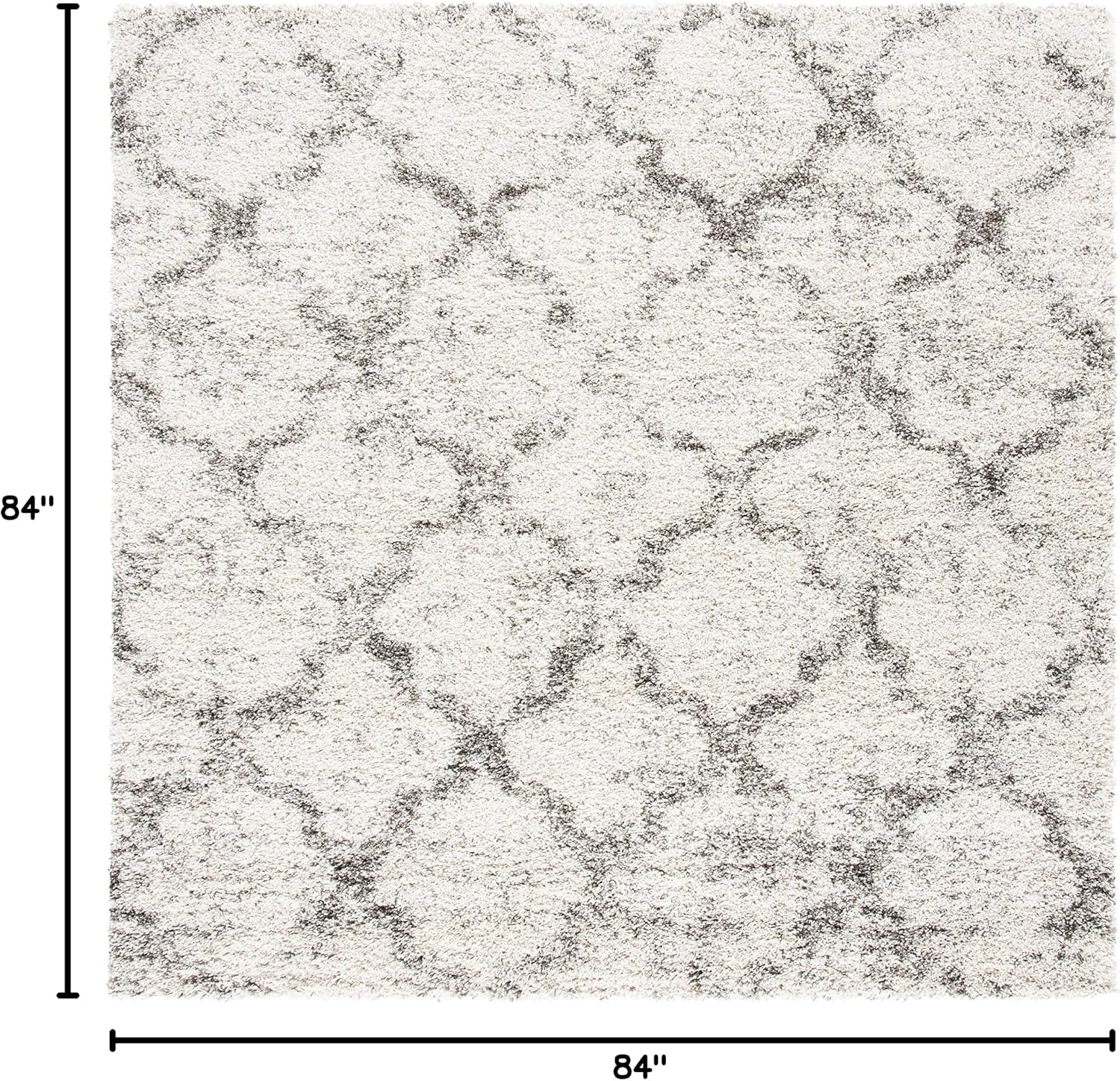 image:imageSAFAVIEH Area Rug 8x10 Hudson Shag Collection Large Grey amp Ivory Trellis Pattern NonShedding amp Easy Cleaning Ultra Plush Thick Pile Ideal for Living Room Bedroom Dining Space SGH269FIvoryGrey