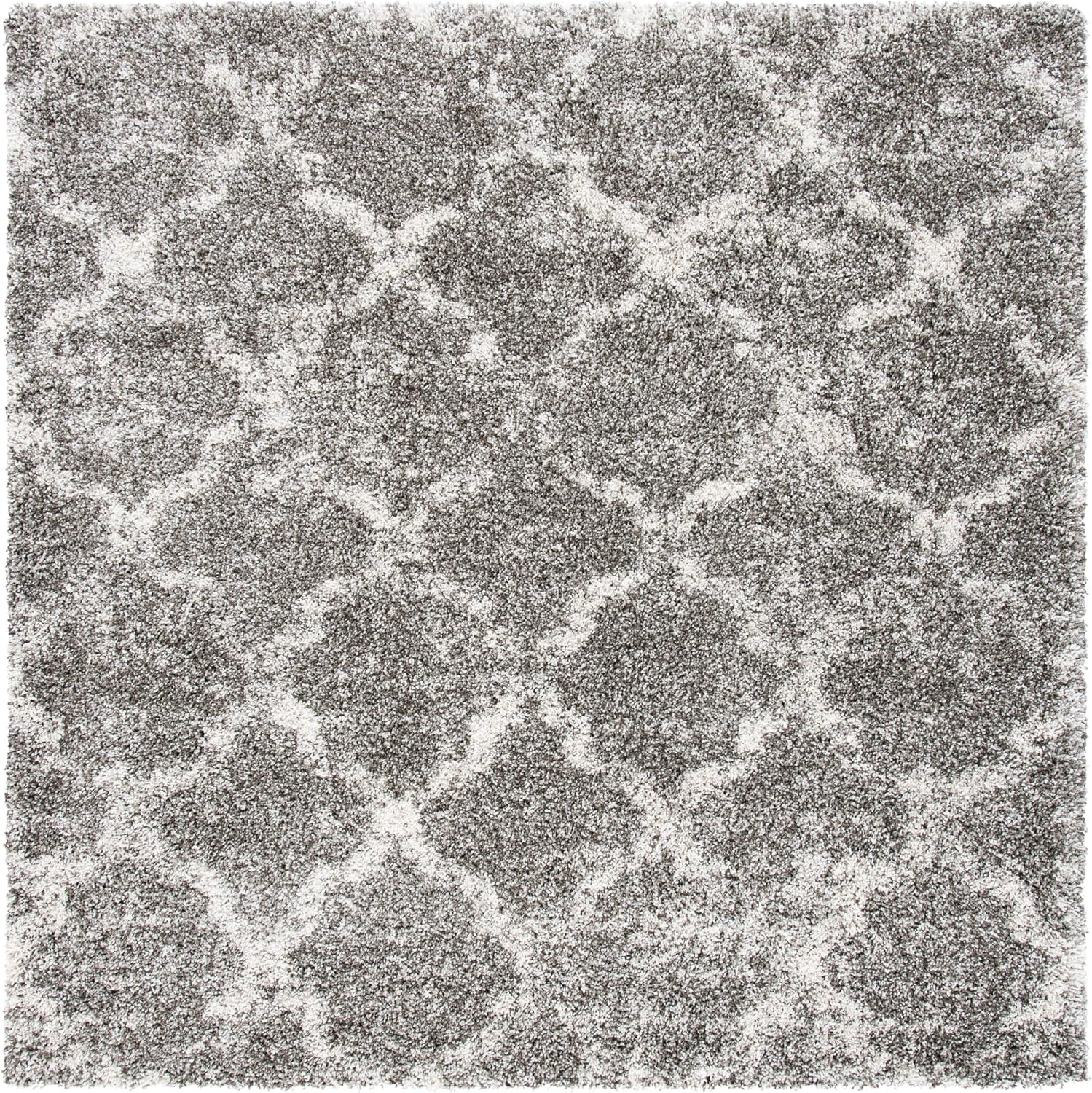image:imageSAFAVIEH Area Rug 8x10 Hudson Shag Collection Large Grey amp Ivory Trellis Pattern NonShedding amp Easy Cleaning Ultra Plush Thick Pile Ideal for Living Room Bedroom Dining Space SGH269FGreyIvory