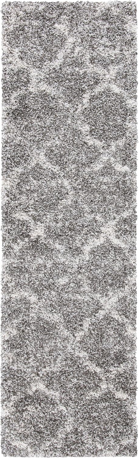 image:imageSAFAVIEH Area Rug 8x10 Hudson Shag Collection Large Grey amp Ivory Trellis Pattern NonShedding amp Easy Cleaning Ultra Plush Thick Pile Ideal for Living Room Bedroom Dining Space SGH269FGreyIvory