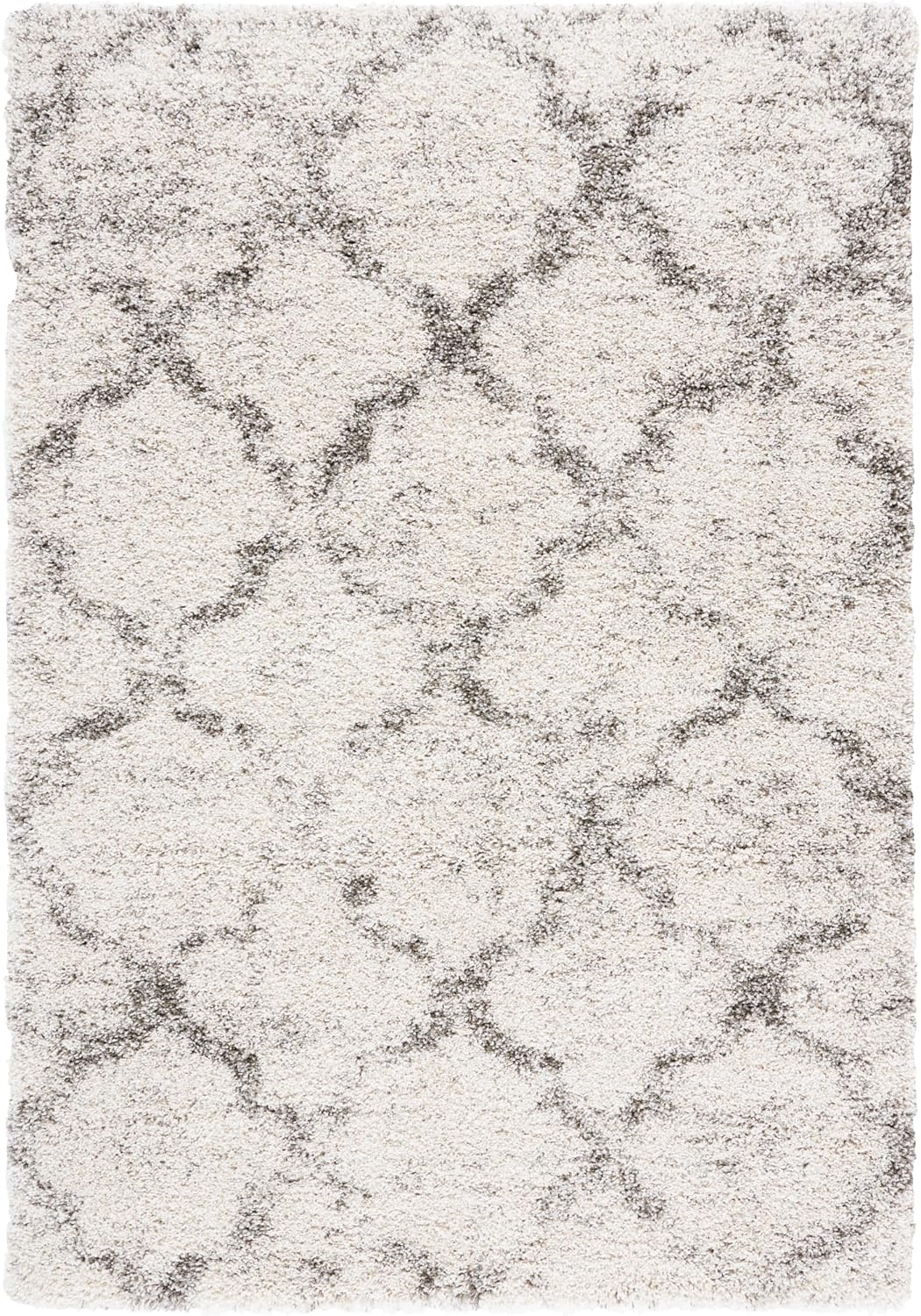 image:imageSAFAVIEH Area Rug 8x10 Hudson Shag Collection Large Grey amp Ivory Trellis Pattern NonShedding amp Easy Cleaning Ultra Plush Thick Pile Ideal for Living Room Bedroom Dining Space SGH269FIvoryGrey