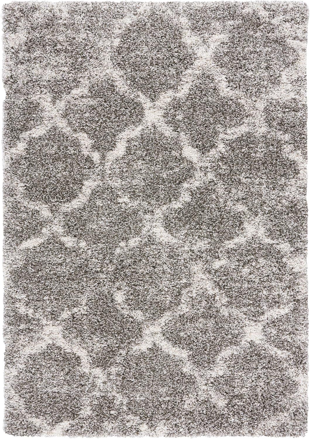 image:imageSAFAVIEH Area Rug 8x10 Hudson Shag Collection Large Grey amp Ivory Trellis Pattern NonShedding amp Easy Cleaning Ultra Plush Thick Pile Ideal for Living Room Bedroom Dining Space SGH269FGreyIvory