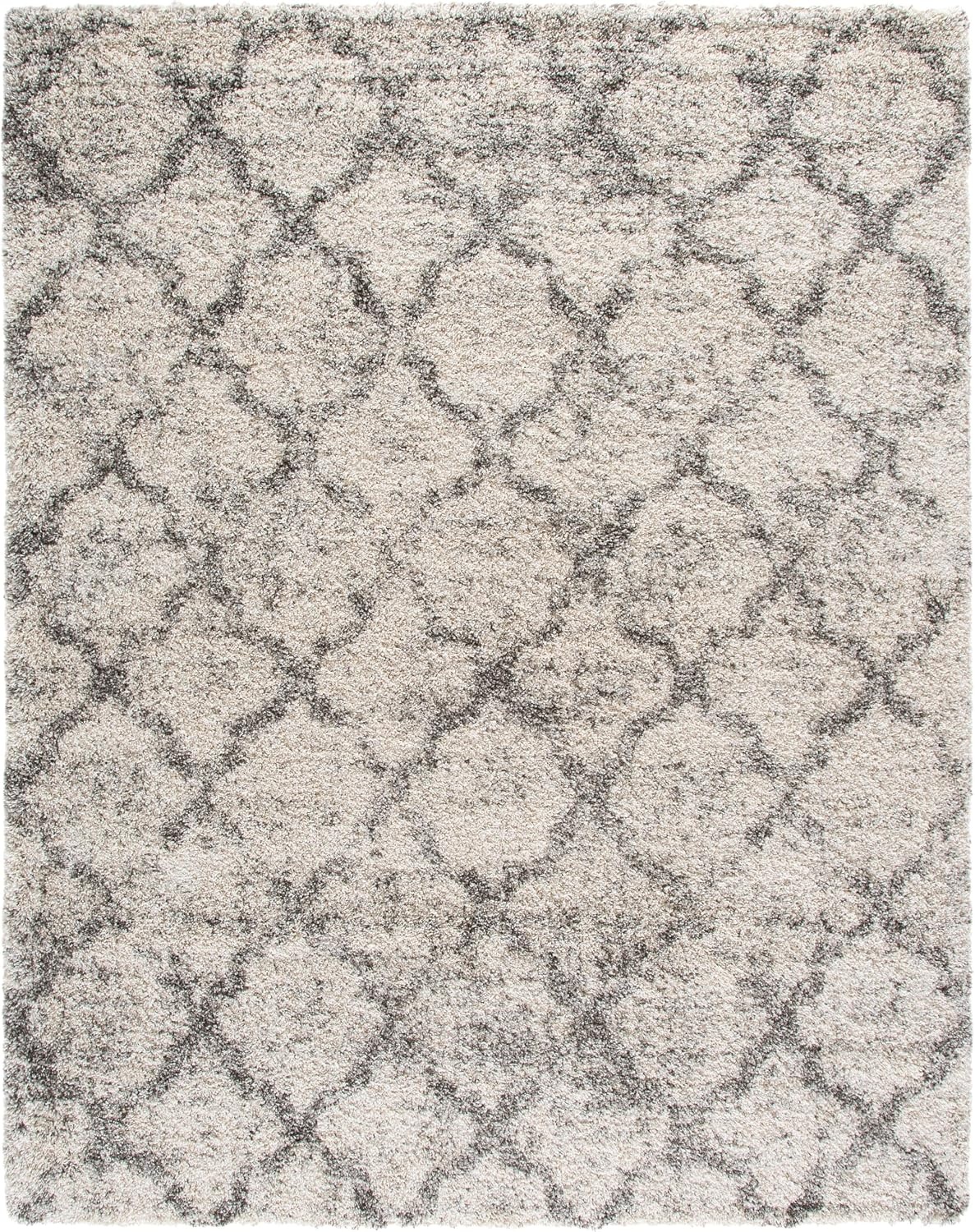 image:imageSAFAVIEH Area Rug 8x10 Hudson Shag Collection Large Grey amp Ivory Trellis Pattern NonShedding amp Easy Cleaning Ultra Plush Thick Pile Ideal for Living Room Bedroom Dining Space SGH269FIvoryGrey