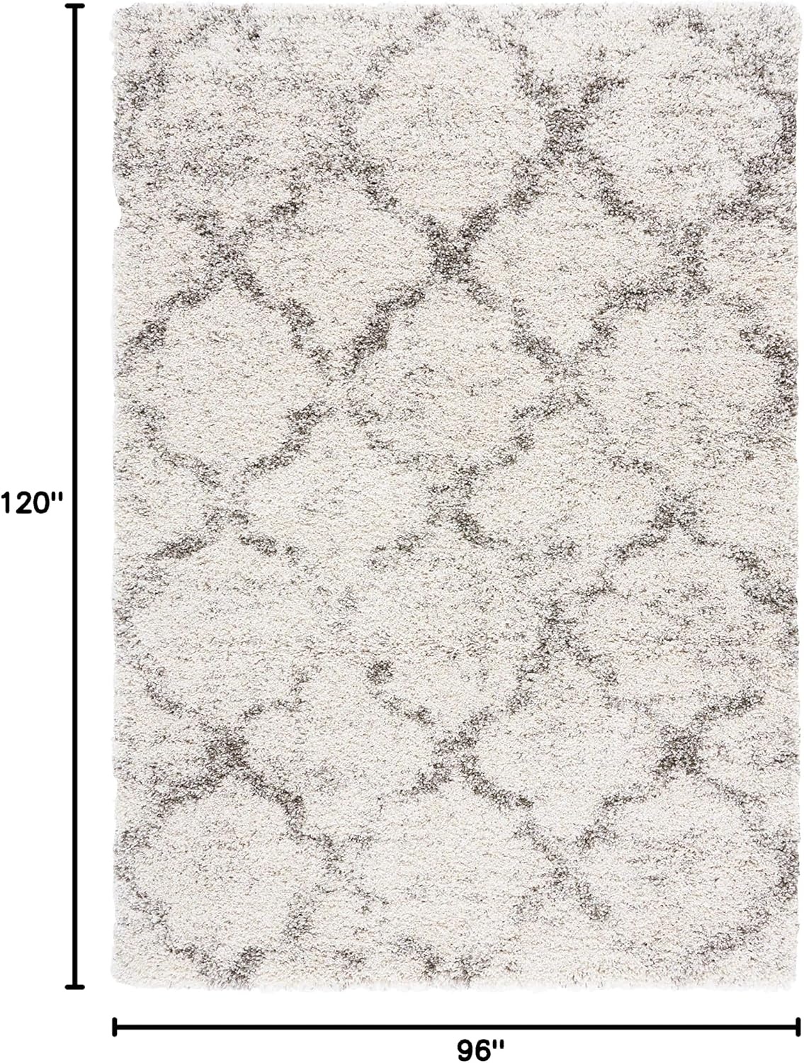 image:imageSAFAVIEH Area Rug 8x10 Hudson Shag Collection Large Grey amp Ivory Trellis Pattern NonShedding amp Easy Cleaning Ultra Plush Thick Pile Ideal for Living Room Bedroom Dining Space SGH269FIvoryGrey