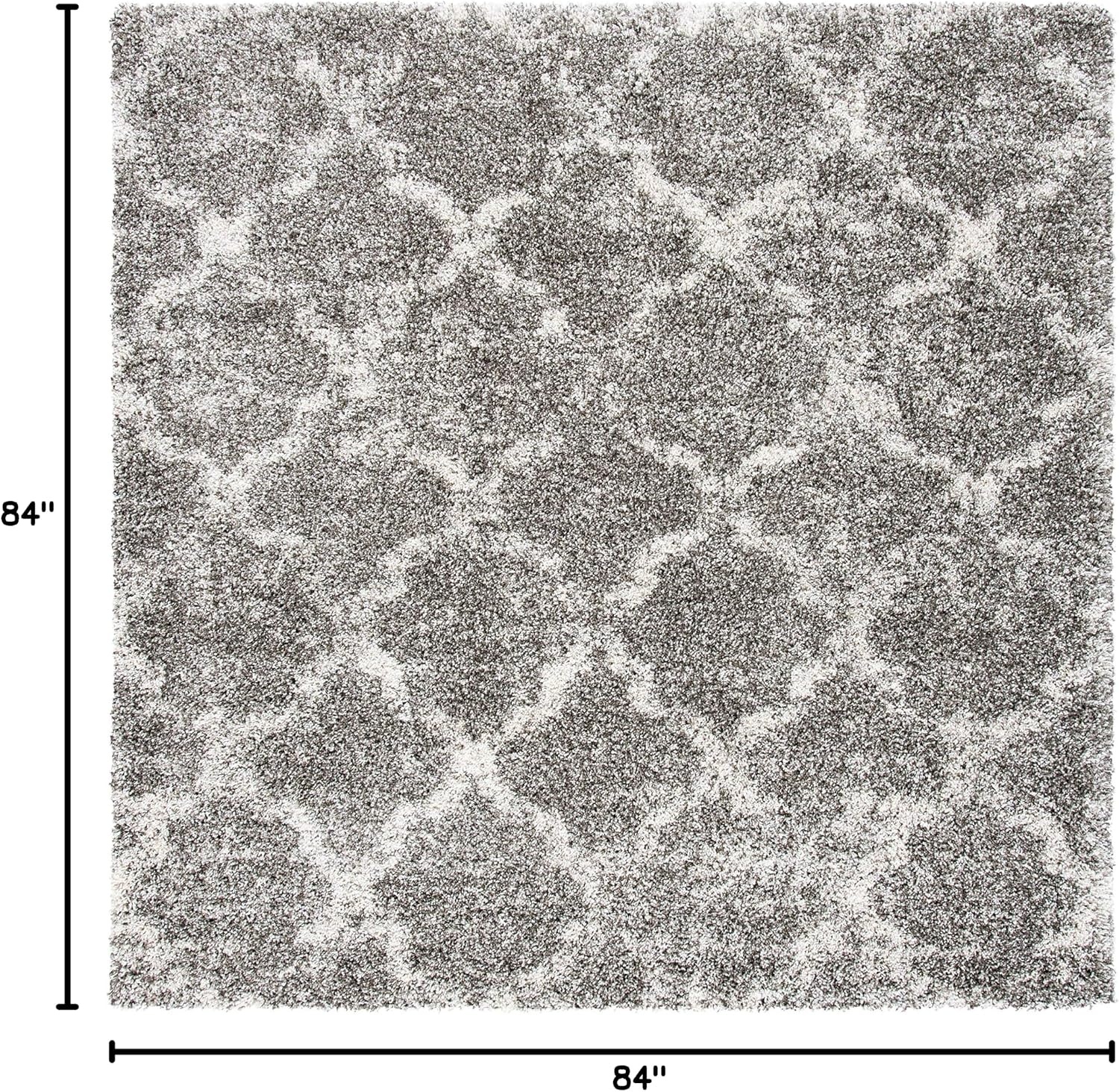 image:imageSAFAVIEH Area Rug 8x10 Hudson Shag Collection Large Grey amp Ivory Trellis Pattern NonShedding amp Easy Cleaning Ultra Plush Thick Pile Ideal for Living Room Bedroom Dining Space SGH269FGreyIvory