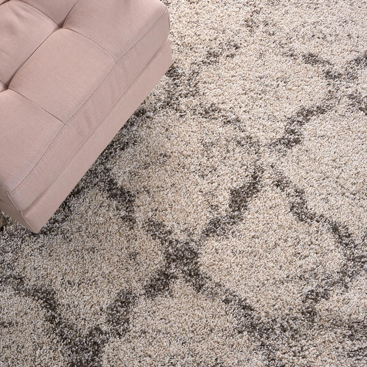 image:imageSAFAVIEH Area Rug 8x10 Hudson Shag Collection Large Grey amp Ivory Trellis Pattern NonShedding amp Easy Cleaning Ultra Plush Thick Pile Ideal for Living Room Bedroom Dining Space SGH269FIvoryGrey