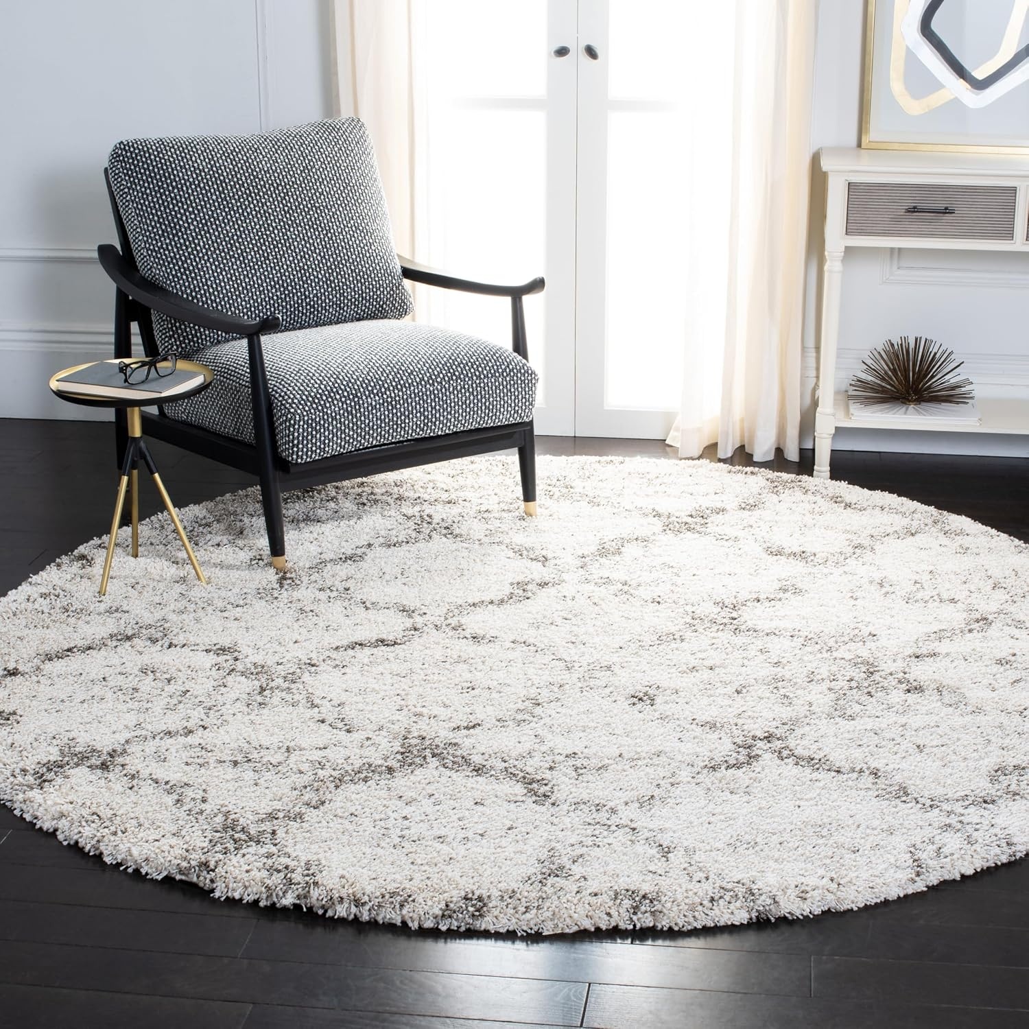 image:imageSAFAVIEH Area Rug 8x10 Hudson Shag Collection Large Grey amp Ivory Trellis Pattern NonShedding amp Easy Cleaning Ultra Plush Thick Pile Ideal for Living Room Bedroom Dining Space SGH269FIvoryGrey