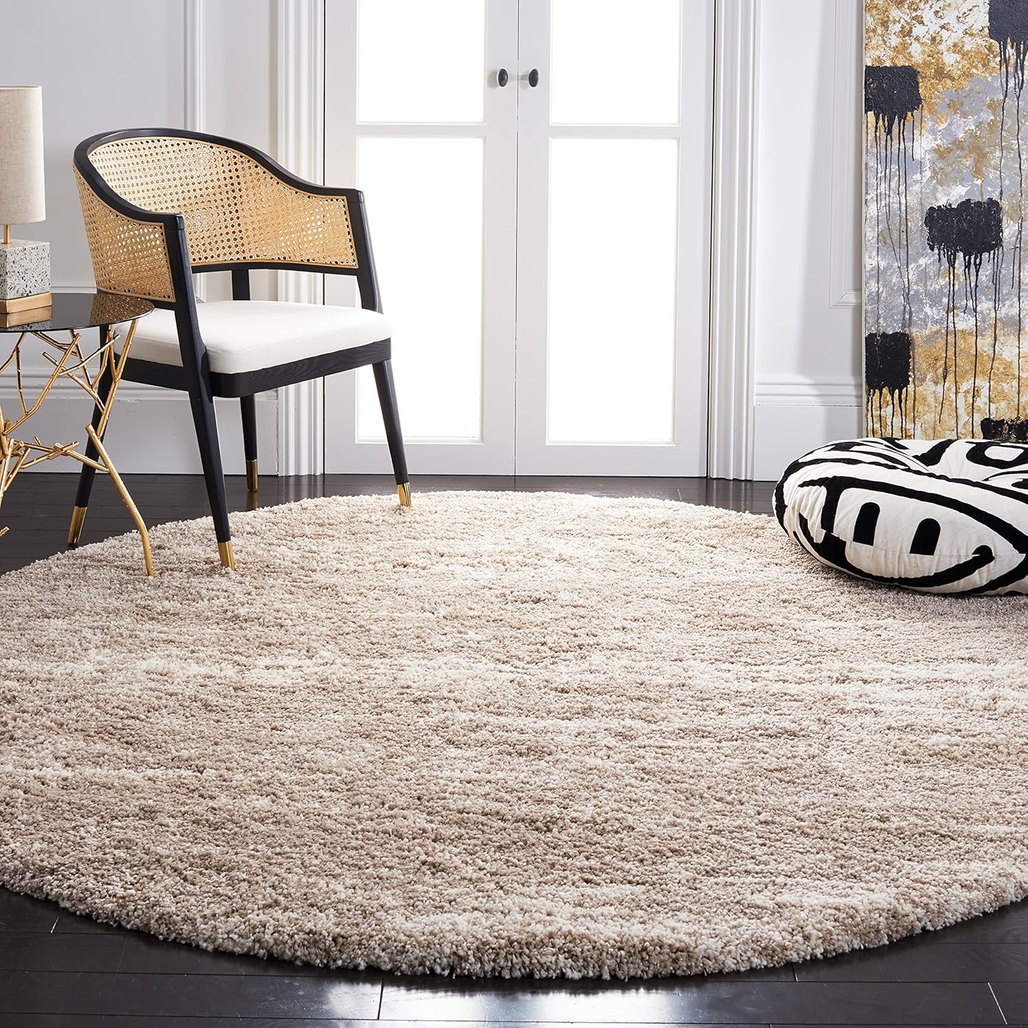 image:imageSAFAVIEH Area Rug 8x10 Hudson Shag Collection Large Ivory amp Beige NonShedding amp Easy Cleaning Ultra Plush Thick Pile Ideal for Living Room Bedroom Dining Space SGH204AIvoryBeige