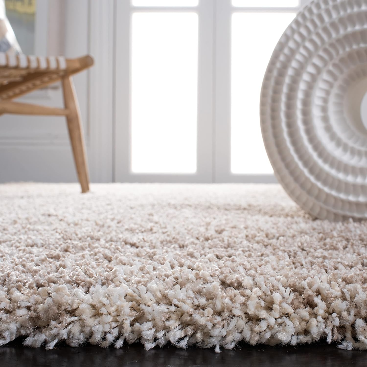 image:imageSAFAVIEH Area Rug 8x10 Hudson Shag Collection Large Ivory amp Beige NonShedding amp Easy Cleaning Ultra Plush Thick Pile Ideal for Living Room Bedroom Dining Space SGH204AIvoryBeige