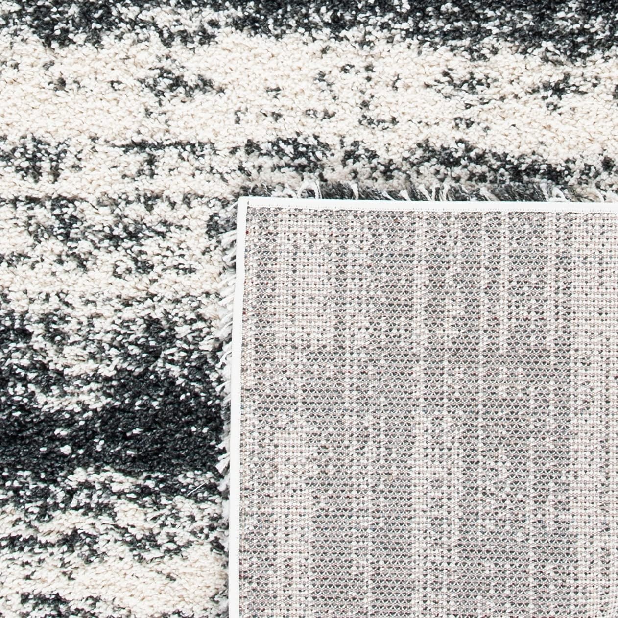 image:imageSAFAVIEH Area Rug 8x10 Hudson Shag Collection Large Ivory amp Dark Grey NonShedding amp Easy Cleaning Ultra Plush Thick Pile Ideal for Living Room Bedroom Dining Space SGH212AIvoryDark Grey