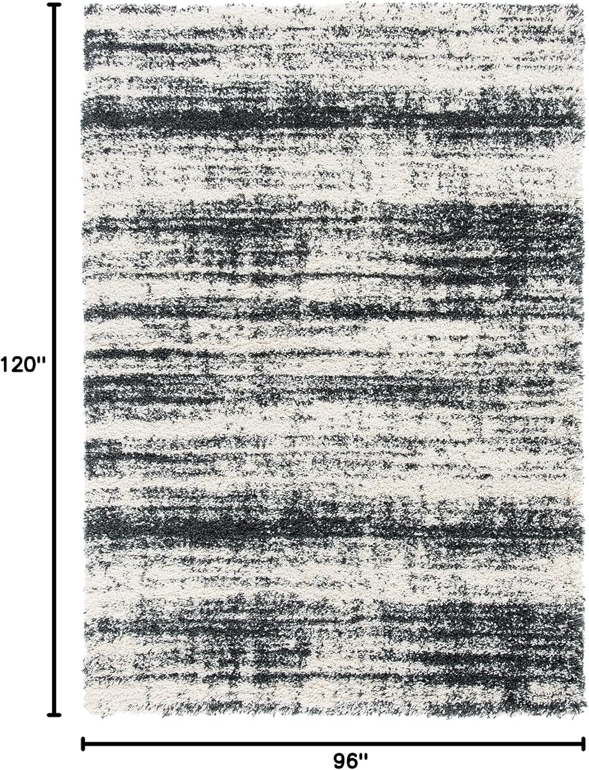 image:imageSAFAVIEH Area Rug 8x10 Hudson Shag Collection Large Ivory amp Dark Grey NonShedding amp Easy Cleaning Ultra Plush Thick Pile Ideal for Living Room Bedroom Dining Space SGH212AIvoryDark Grey