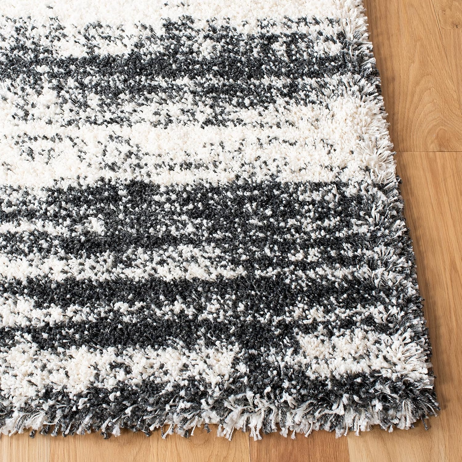 image:imageSAFAVIEH Area Rug 8x10 Hudson Shag Collection Large Ivory amp Dark Grey NonShedding amp Easy Cleaning Ultra Plush Thick Pile Ideal for Living Room Bedroom Dining Space SGH212AIvoryDark Grey