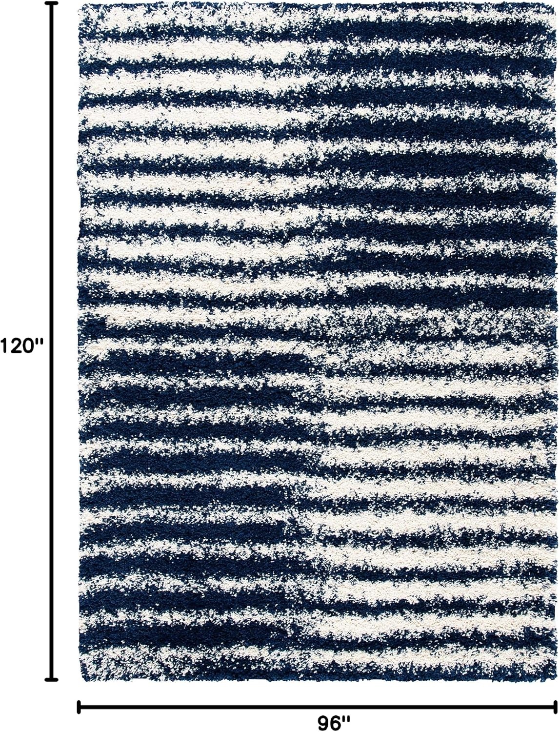 image:imageSAFAVIEH Area Rug 8x10 Hudson Shag Collection Large Navy amp Ivory Modern Design NonShedding amp Easy Cleaning Ultra Plush Thick Pile Ideal for Living Room Bedroom Dining Space SGH298NNavyIvory