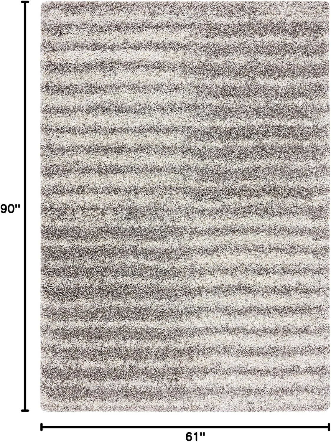 image:imageSAFAVIEH Area Rug 8x10 Hudson Shag Collection Large Navy amp Ivory Modern Design NonShedding amp Easy Cleaning Ultra Plush Thick Pile Ideal for Living Room Bedroom Dining Space SGH298NGreyIvory