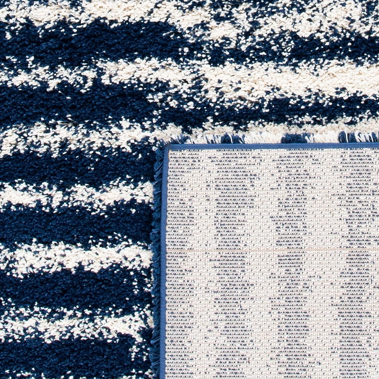 image:imageSAFAVIEH Area Rug 8x10 Hudson Shag Collection Large Navy amp Ivory Modern Design NonShedding amp Easy Cleaning Ultra Plush Thick Pile Ideal for Living Room Bedroom Dining Space SGH298NNavyIvory