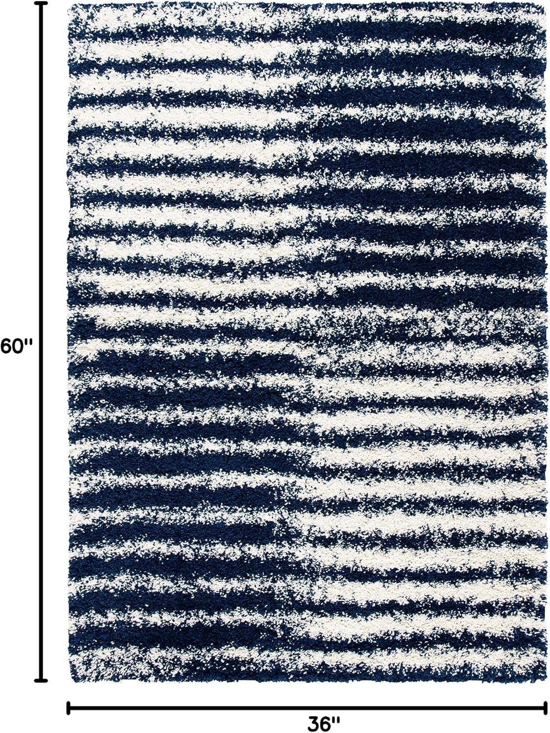 image:imageSAFAVIEH Area Rug 8x10 Hudson Shag Collection Large Navy amp Ivory Modern Design NonShedding amp Easy Cleaning Ultra Plush Thick Pile Ideal for Living Room Bedroom Dining Space SGH298NNavyIvory