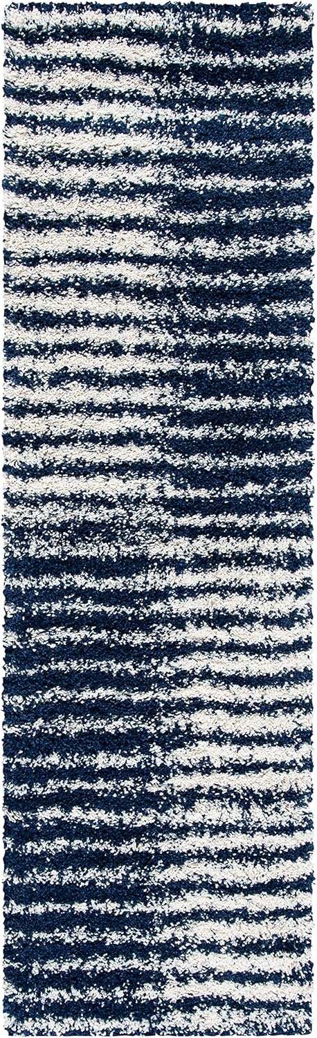 image:imageSAFAVIEH Area Rug 8x10 Hudson Shag Collection Large Navy amp Ivory Modern Design NonShedding amp Easy Cleaning Ultra Plush Thick Pile Ideal for Living Room Bedroom Dining Space SGH298NNavyIvory