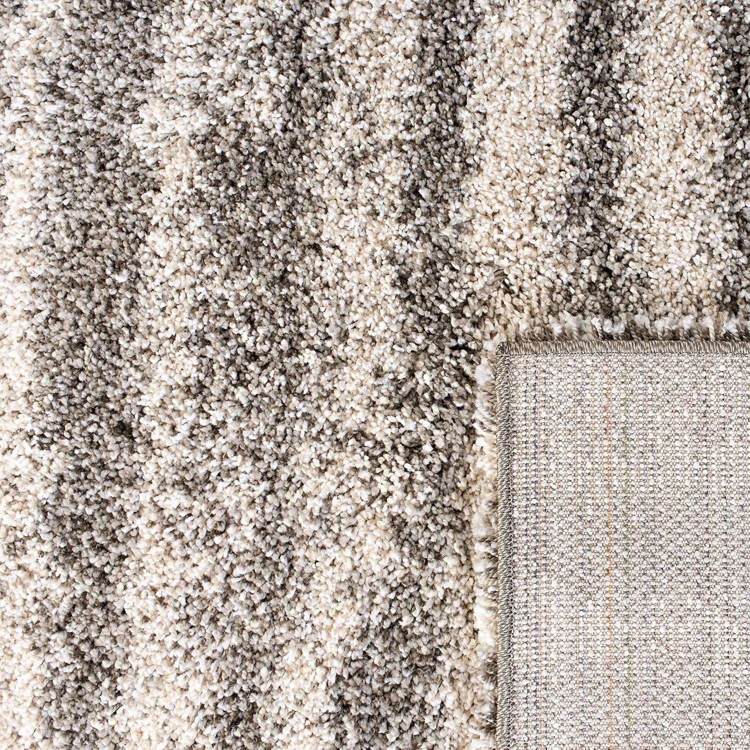 image:imageSAFAVIEH Area Rug 8x10 Hudson Shag Collection Large Navy amp Ivory Modern Design NonShedding amp Easy Cleaning Ultra Plush Thick Pile Ideal for Living Room Bedroom Dining Space SGH298NGreyIvory