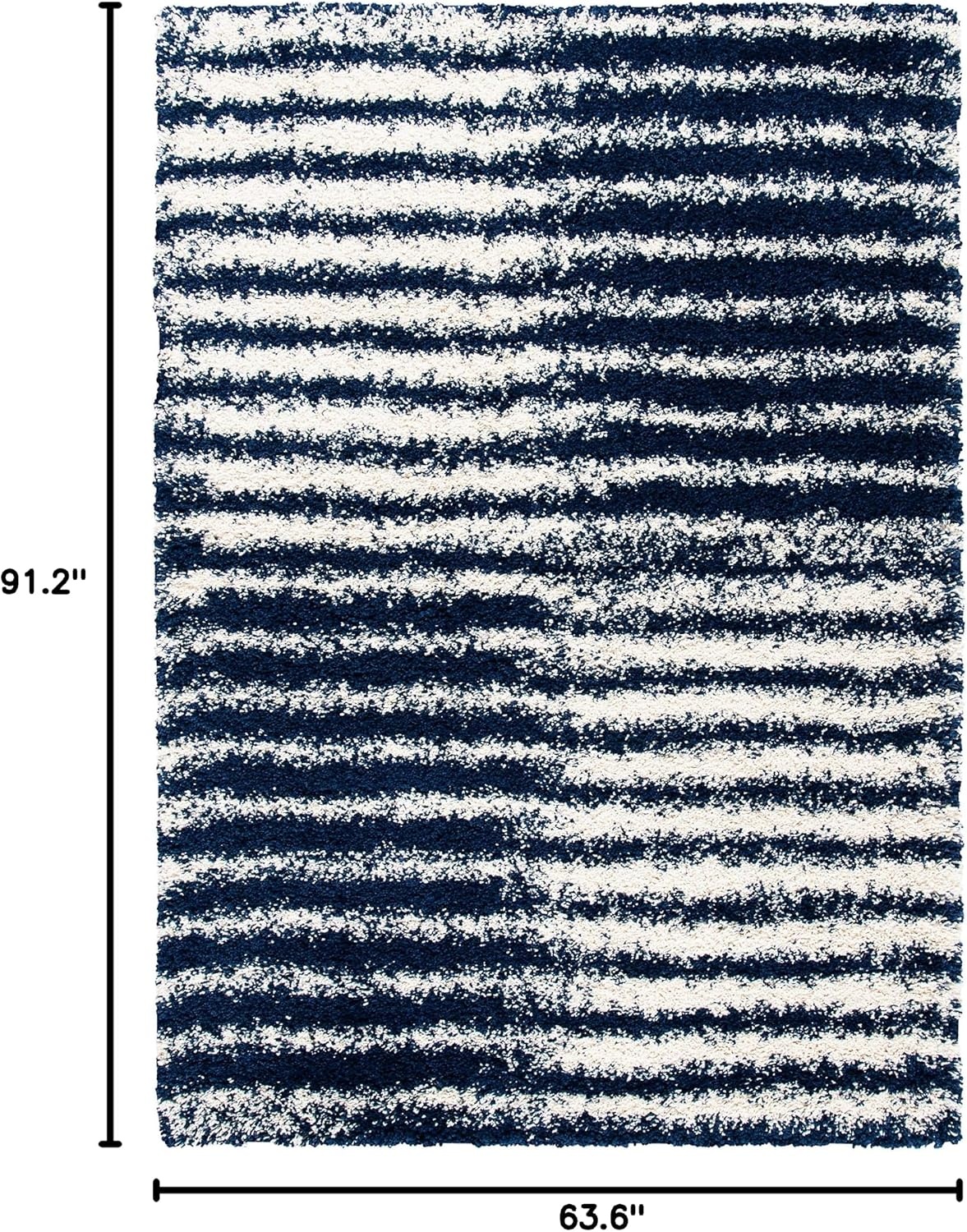 image:imageSAFAVIEH Area Rug 8x10 Hudson Shag Collection Large Navy amp Ivory Modern Design NonShedding amp Easy Cleaning Ultra Plush Thick Pile Ideal for Living Room Bedroom Dining Space SGH298NNavyIvory