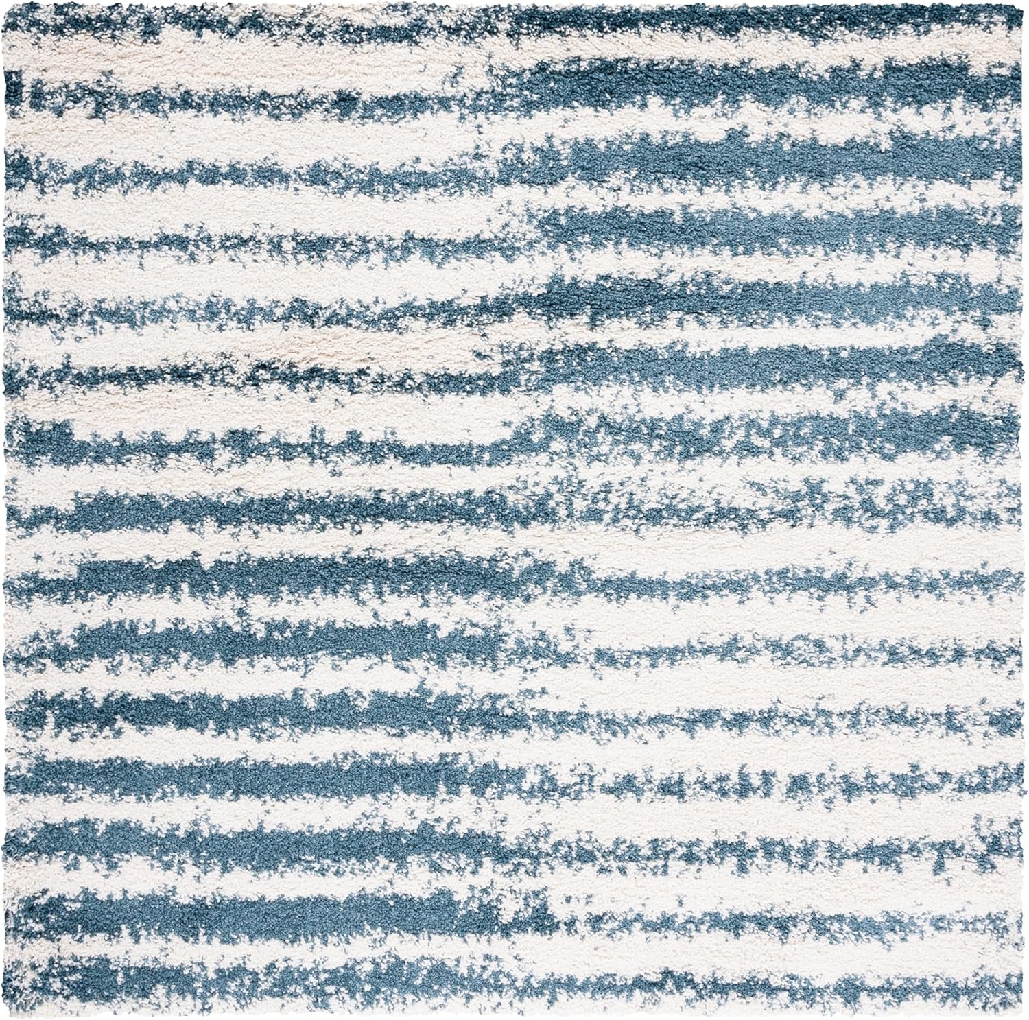image:imageSAFAVIEH Area Rug 8x10 Hudson Shag Collection Large Navy amp Ivory Modern Design NonShedding amp Easy Cleaning Ultra Plush Thick Pile Ideal for Living Room Bedroom Dining Space SGH298NIvorySteel Blue