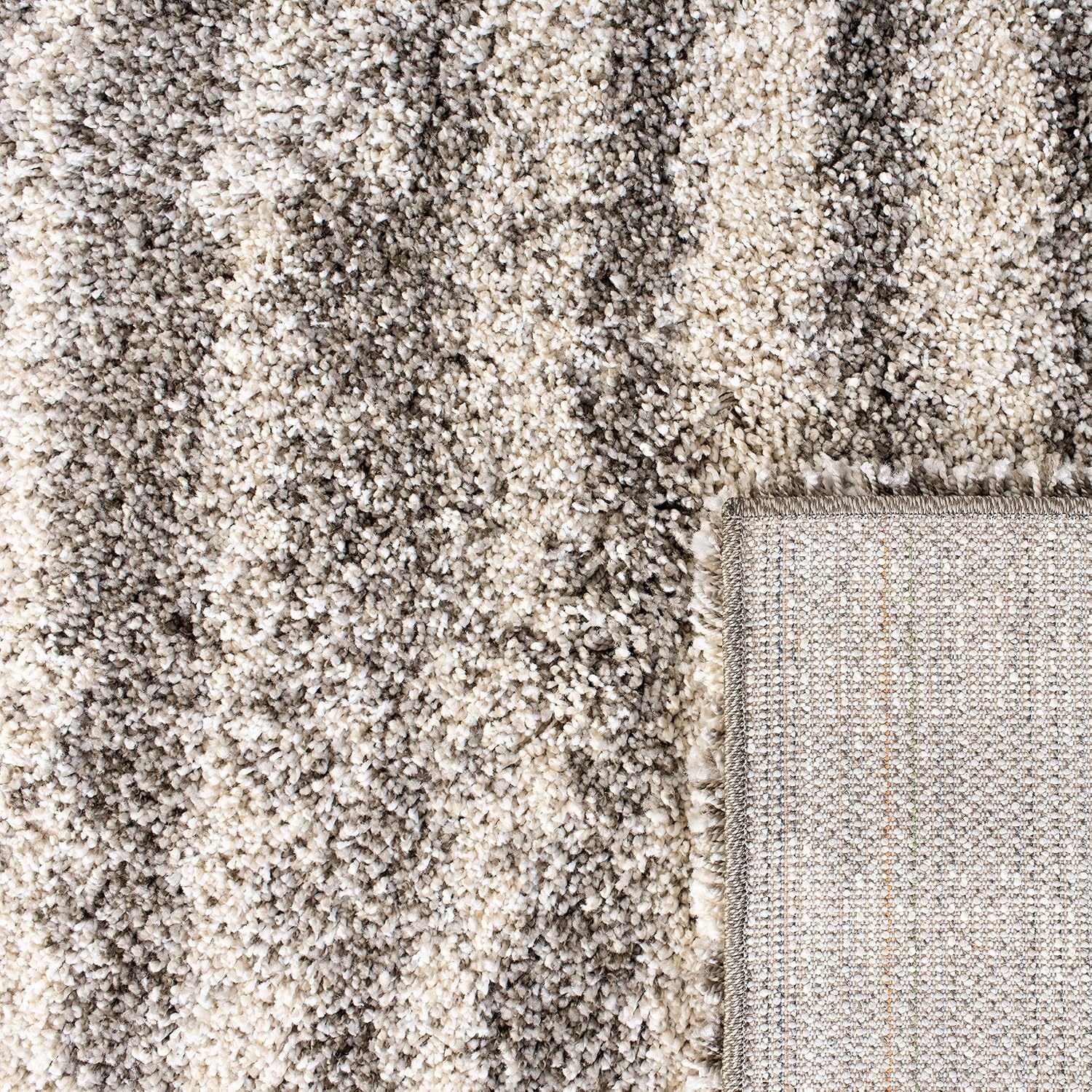 image:imageSAFAVIEH Area Rug 8x10 Hudson Shag Collection Large Navy amp Ivory Modern Design NonShedding amp Easy Cleaning Ultra Plush Thick Pile Ideal for Living Room Bedroom Dining Space SGH298NGreyIvory
