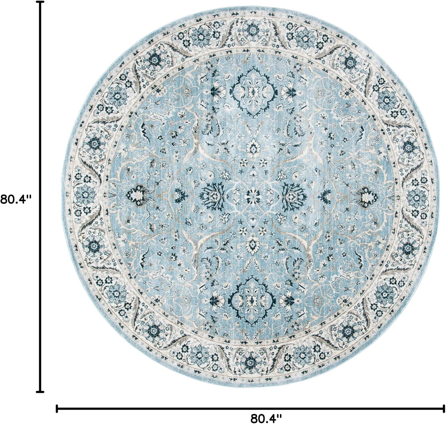image:imageSAFAVIEH Area Rug 8x10 Isabella Collection Large Cream amp Beige Oriental Design NonShedding amp Easy Cleaning Ideal for Living Room Bedroom Office Dining Space ISA912ALight BlueCream