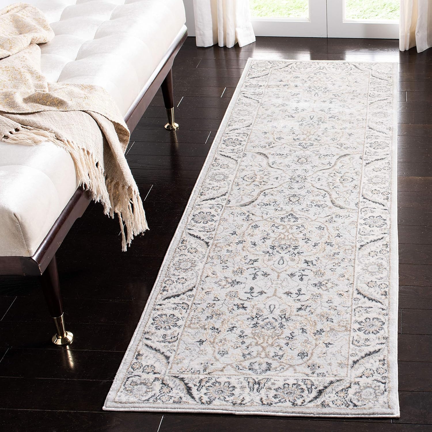 image:imageSAFAVIEH Area Rug 8x10 Isabella Collection Large Cream amp Beige Oriental Design NonShedding amp Easy Cleaning Ideal for Living Room Bedroom Office Dining Space ISA912ALight GreyCream