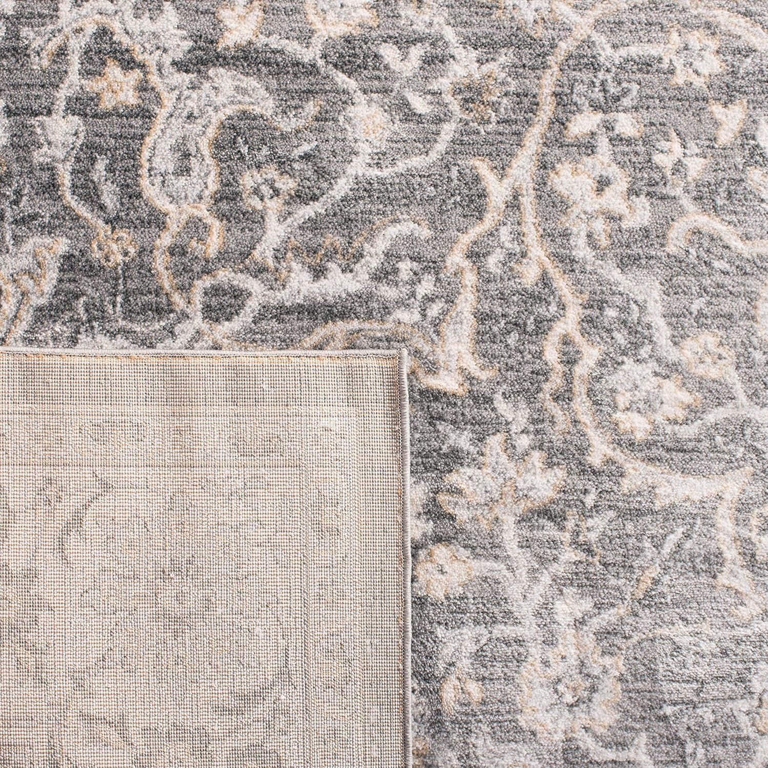 image:imageSAFAVIEH Area Rug 8x10 Isabella Collection Large Cream amp Beige Oriental Design NonShedding amp Easy Cleaning Ideal for Living Room Bedroom Office Dining Space ISA912AGreyDark Grey