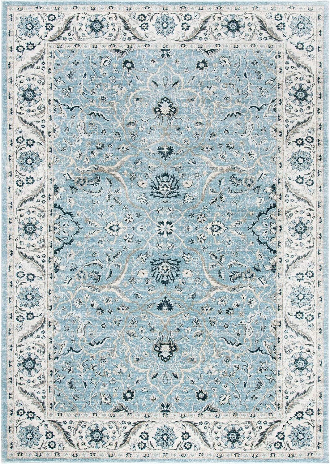 image:imageSAFAVIEH Area Rug 8x10 Isabella Collection Large Cream amp Beige Oriental Design NonShedding amp Easy Cleaning Ideal for Living Room Bedroom Office Dining Space ISA912ALight BlueCream