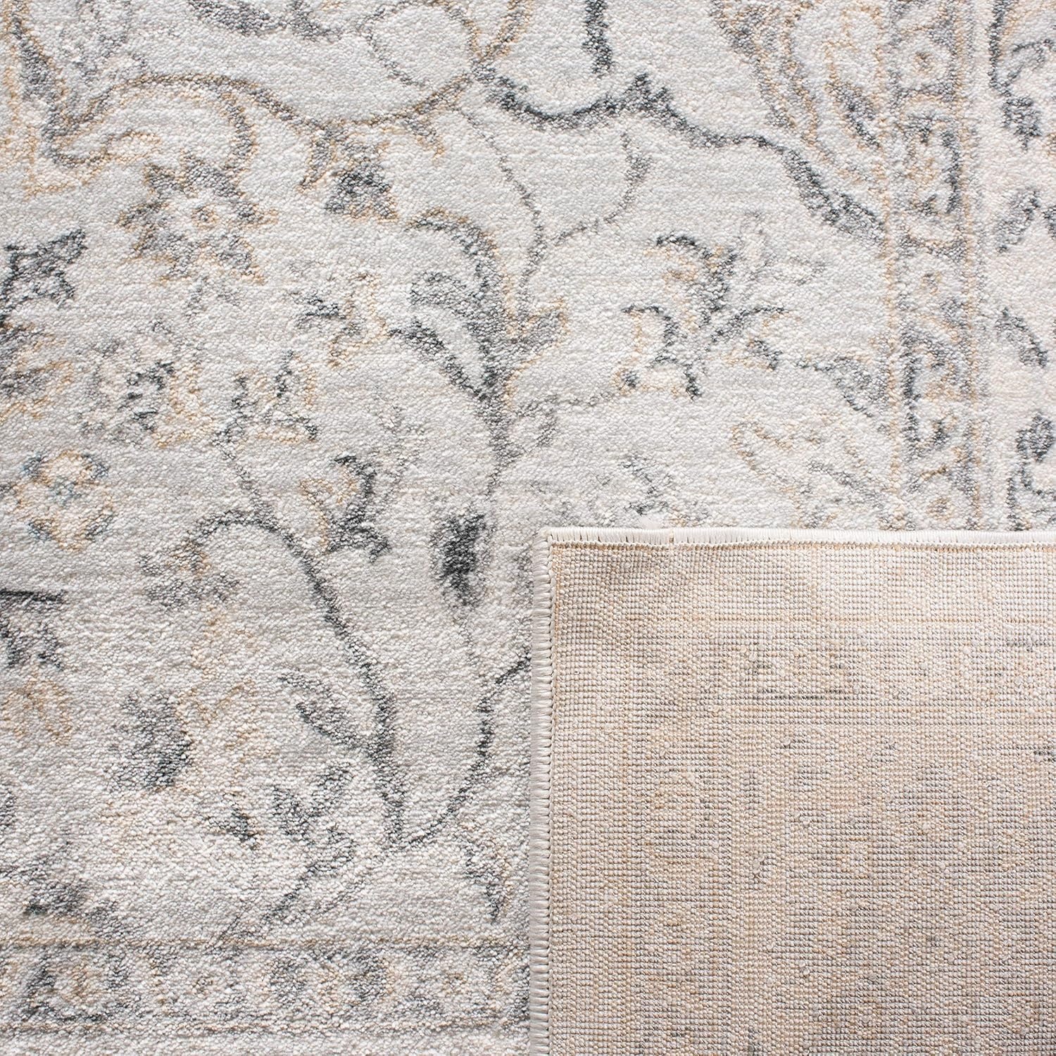 image:imageSAFAVIEH Area Rug 8x10 Isabella Collection Large Cream amp Beige Oriental Design NonShedding amp Easy Cleaning Ideal for Living Room Bedroom Office Dining Space ISA912ALight GreyCream