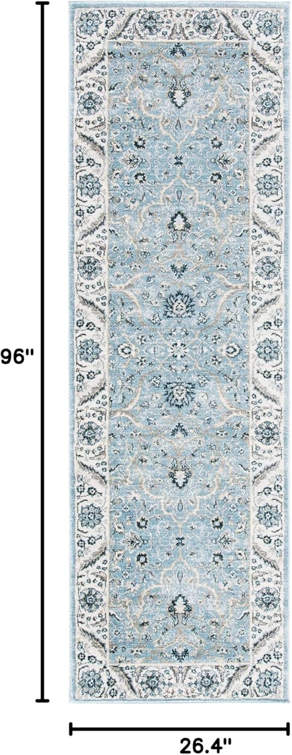 image:imageSAFAVIEH Area Rug 8x10 Isabella Collection Large Cream amp Beige Oriental Design NonShedding amp Easy Cleaning Ideal for Living Room Bedroom Office Dining Space ISA912ALight BlueCream