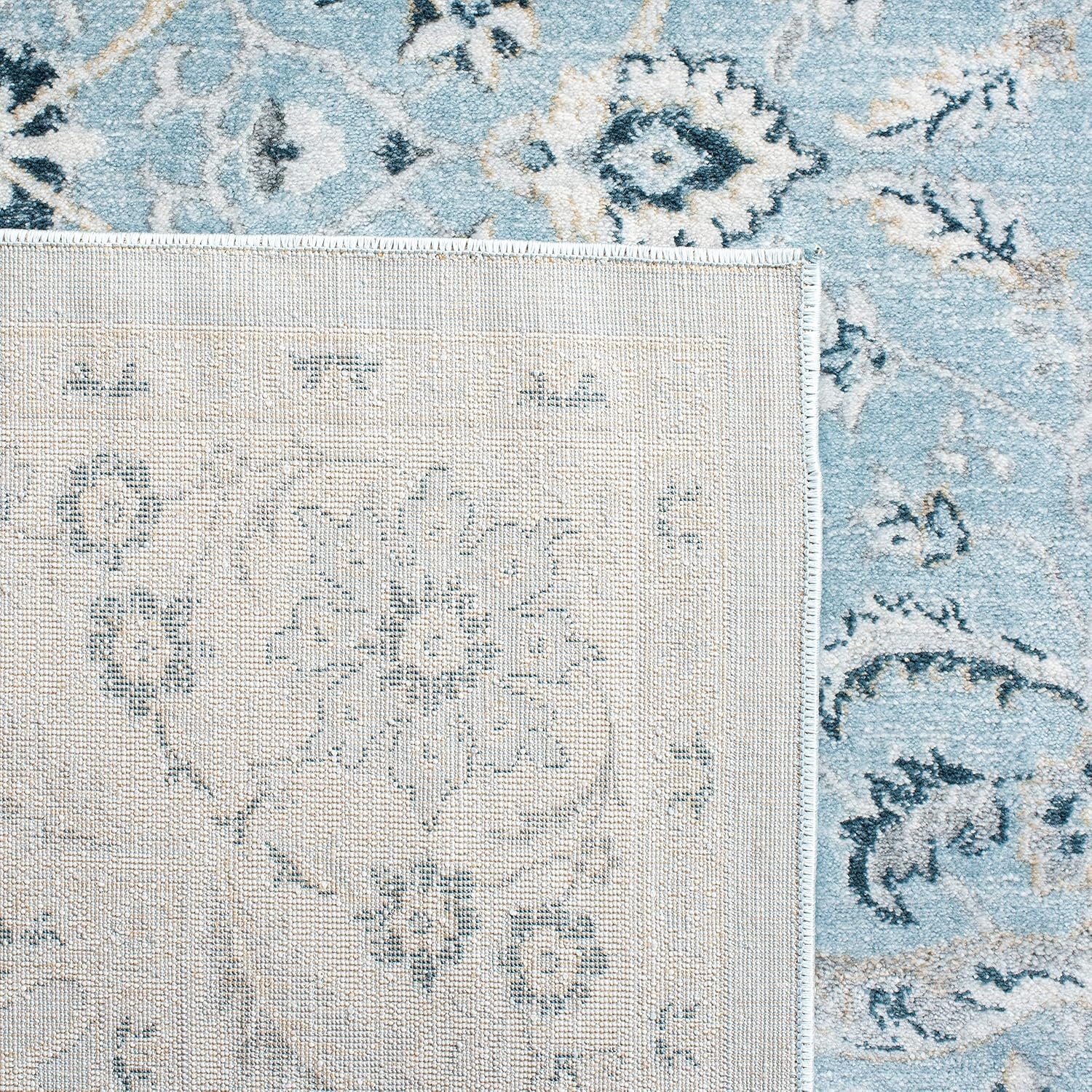 image:imageSAFAVIEH Area Rug 8x10 Isabella Collection Large Cream amp Beige Oriental Design NonShedding amp Easy Cleaning Ideal for Living Room Bedroom Office Dining Space ISA912ALight BlueCream