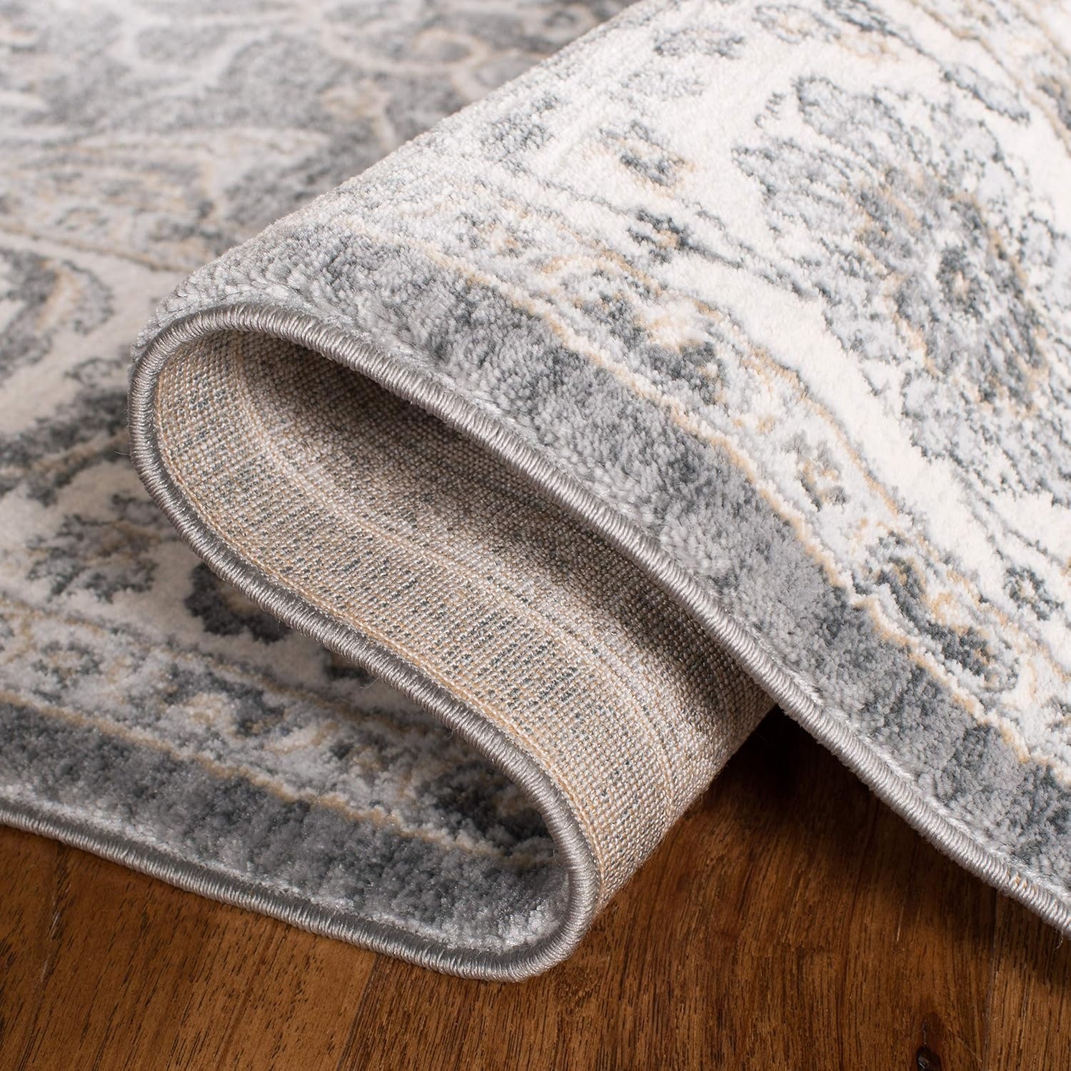 image:imageSAFAVIEH Area Rug 8x10 Isabella Collection Large Cream amp Beige Oriental Design NonShedding amp Easy Cleaning Ideal for Living Room Bedroom Office Dining Space ISA912AGreyDark Grey