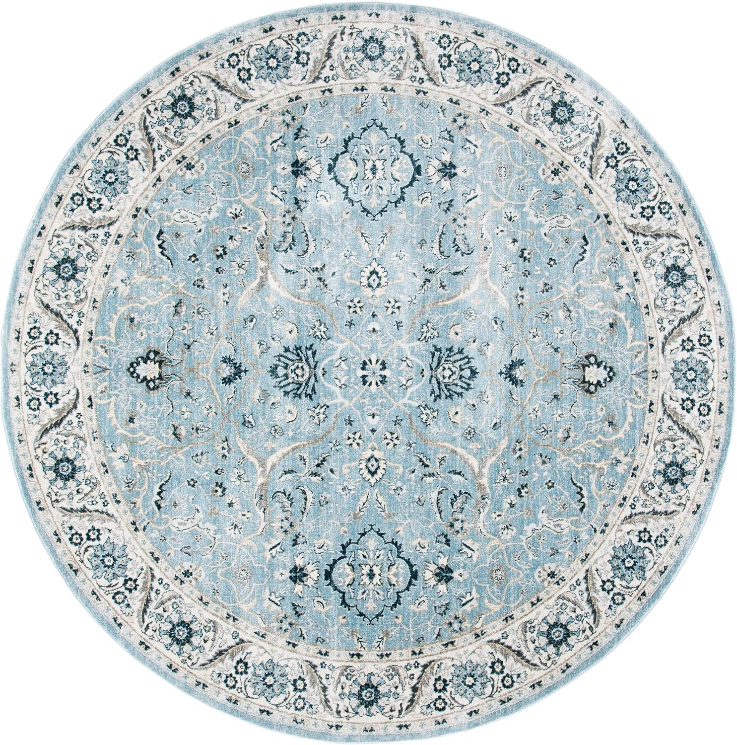 image:imageSAFAVIEH Area Rug 8x10 Isabella Collection Large Cream amp Beige Oriental Design NonShedding amp Easy Cleaning Ideal for Living Room Bedroom Office Dining Space ISA912ALight BlueCream
