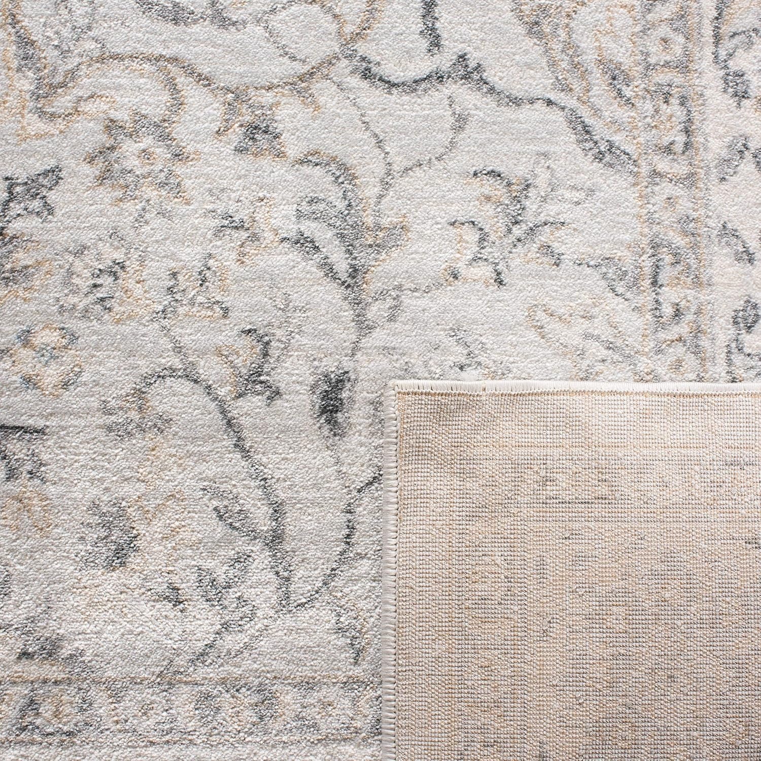 image:imageSAFAVIEH Area Rug 8x10 Isabella Collection Large Cream amp Beige Oriental Design NonShedding amp Easy Cleaning Ideal for Living Room Bedroom Office Dining Space ISA912ALight GreyCream
