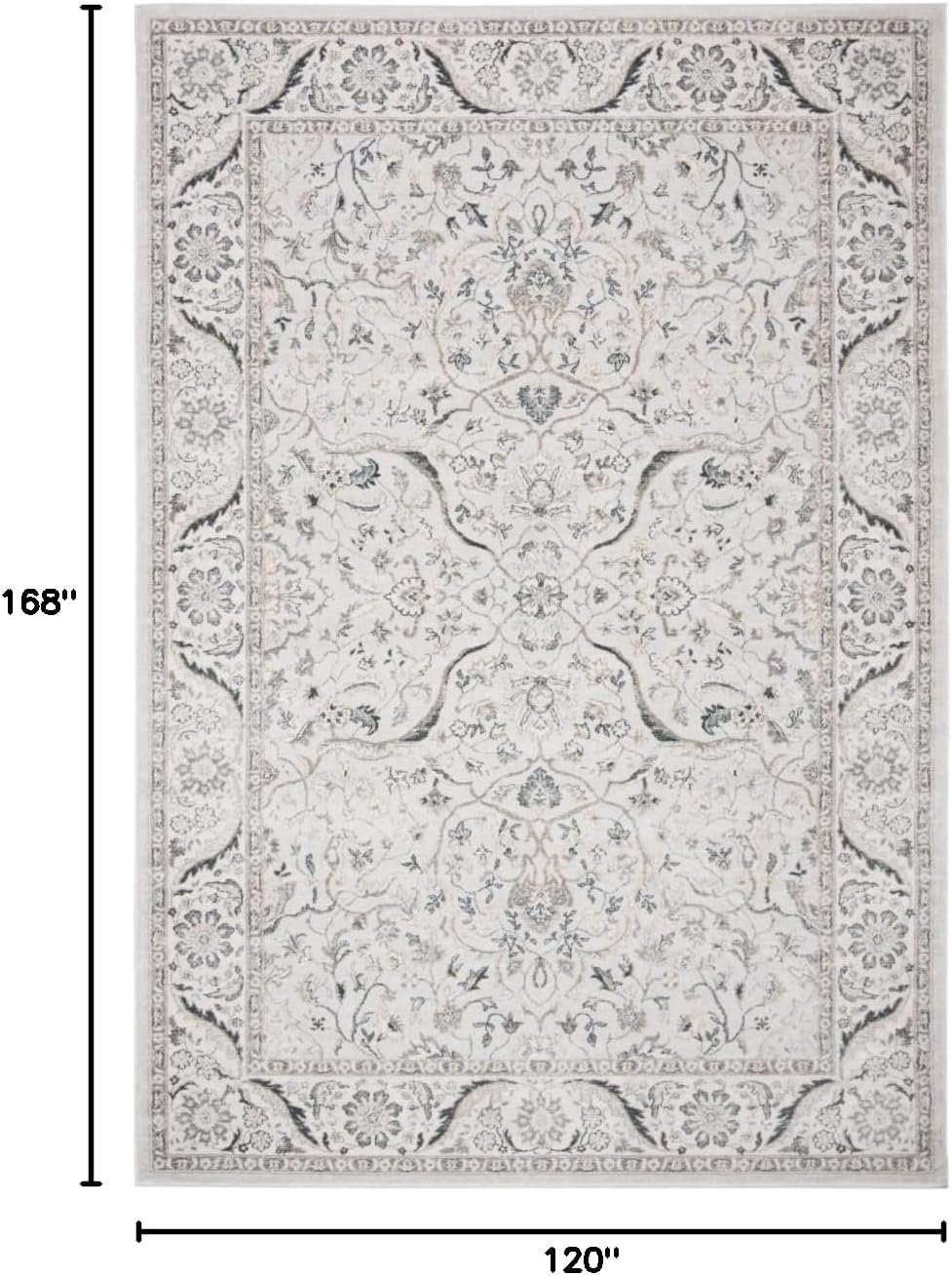 image:imageSAFAVIEH Area Rug 8x10 Isabella Collection Large Cream amp Beige Oriental Design NonShedding amp Easy Cleaning Ideal for Living Room Bedroom Office Dining Space ISA912ALight GreyCream