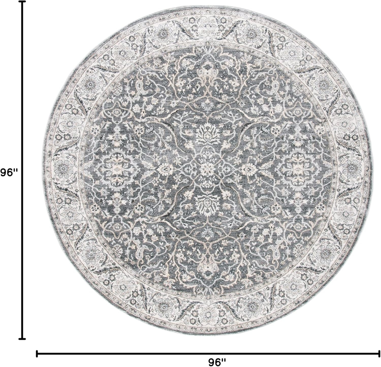 image:imageSAFAVIEH Area Rug 8x10 Isabella Collection Large Cream amp Beige Oriental Design NonShedding amp Easy Cleaning Ideal for Living Room Bedroom Office Dining Space ISA912AGreyDark Grey