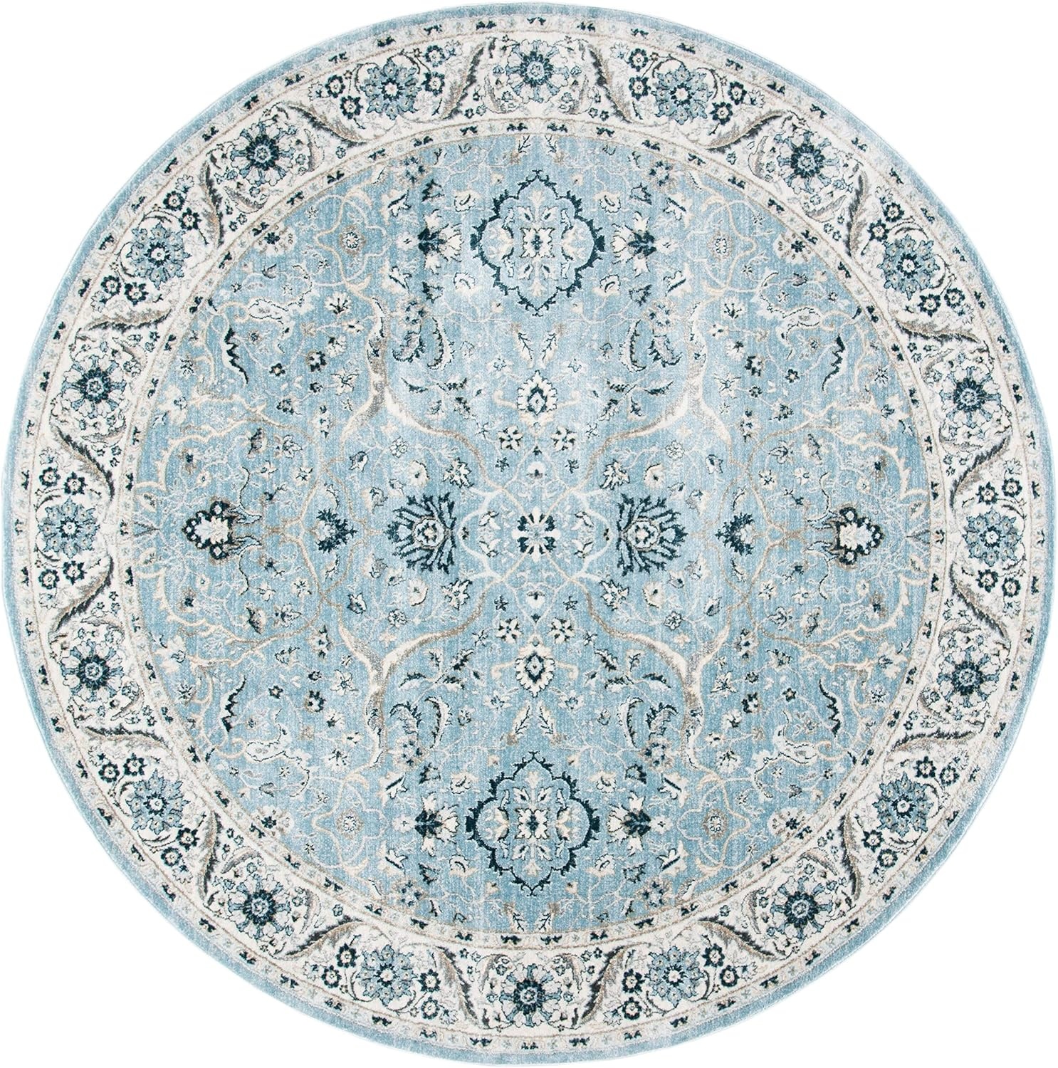 image:imageSAFAVIEH Area Rug 8x10 Isabella Collection Large Cream amp Beige Oriental Design NonShedding amp Easy Cleaning Ideal for Living Room Bedroom Office Dining Space ISA912ALight BlueCream