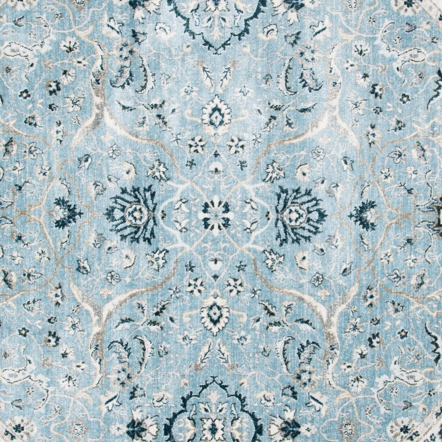 image:imageSAFAVIEH Area Rug 8x10 Isabella Collection Large Cream amp Beige Oriental Design NonShedding amp Easy Cleaning Ideal for Living Room Bedroom Office Dining Space ISA912ALight BlueCream