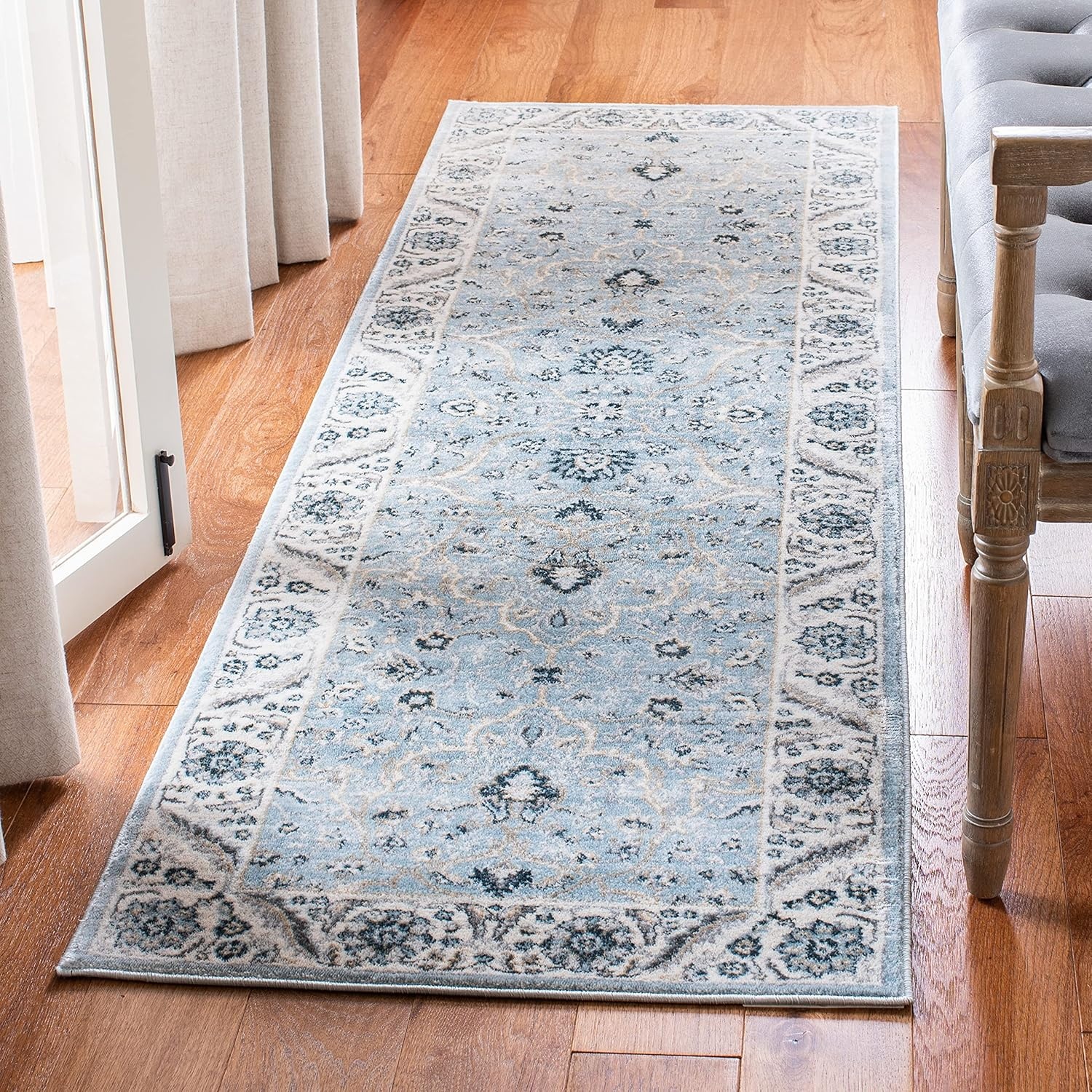 image:imageSAFAVIEH Area Rug 8x10 Isabella Collection Large Cream amp Beige Oriental Design NonShedding amp Easy Cleaning Ideal for Living Room Bedroom Office Dining Space ISA912ALight BlueCream