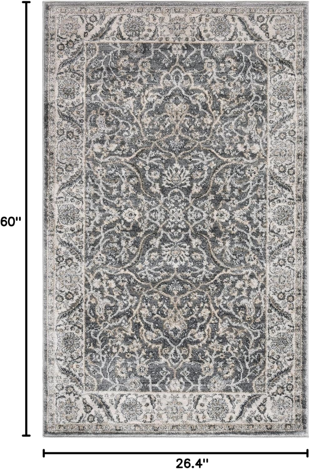 image:imageSAFAVIEH Area Rug 8x10 Isabella Collection Large Cream amp Beige Oriental Design NonShedding amp Easy Cleaning Ideal for Living Room Bedroom Office Dining Space ISA912AGreyDark Grey