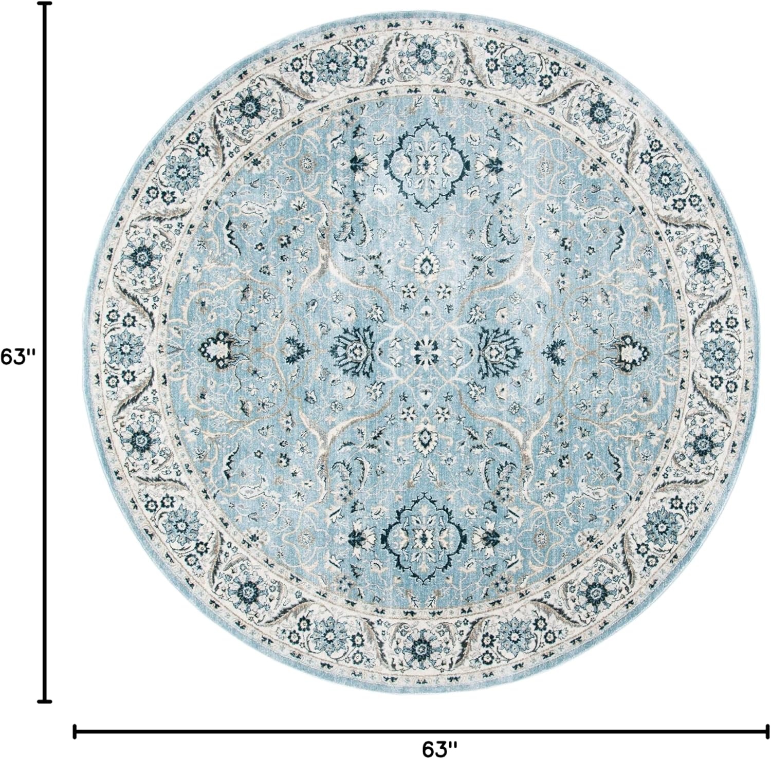 image:imageSAFAVIEH Area Rug 8x10 Isabella Collection Large Cream amp Beige Oriental Design NonShedding amp Easy Cleaning Ideal for Living Room Bedroom Office Dining Space ISA912ALight BlueCream