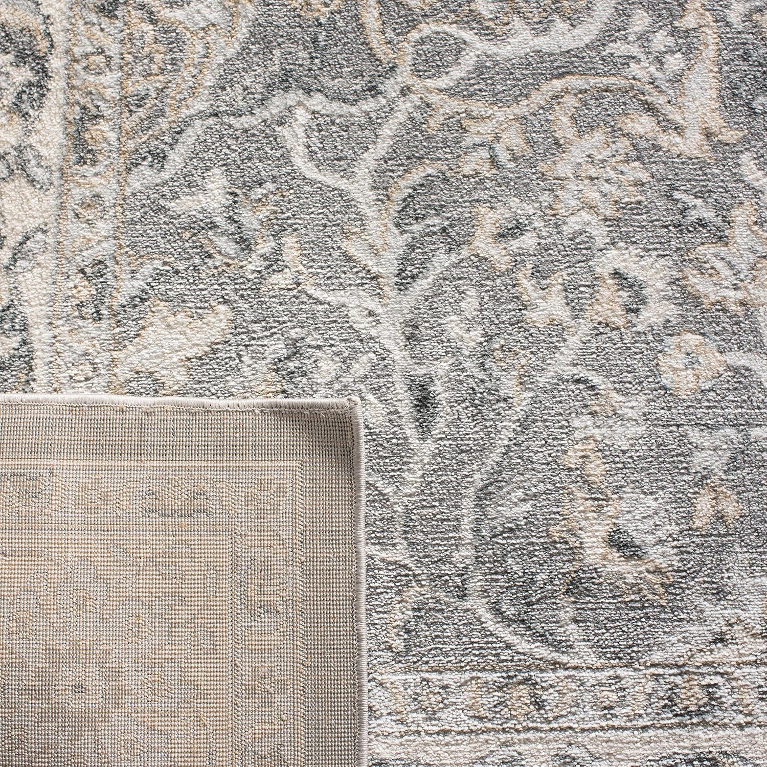 image:imageSAFAVIEH Area Rug 8x10 Isabella Collection Large Cream amp Beige Oriental Design NonShedding amp Easy Cleaning Ideal for Living Room Bedroom Office Dining Space ISA912AGreyDark Grey