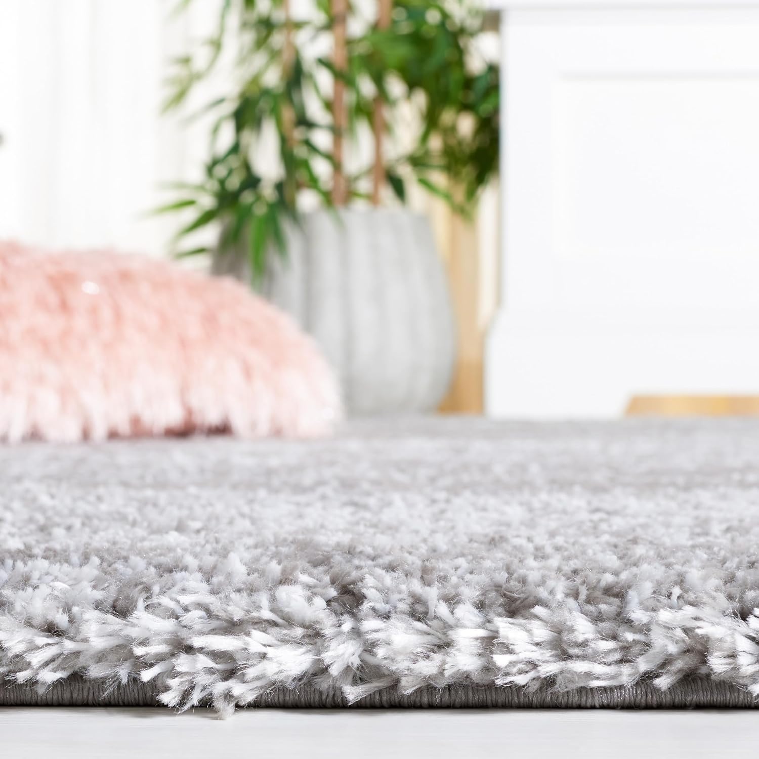 image:imageSAFAVIEH Area Rug 8x10 Jasmine Shag Collection Large Light Grey amp Ivory NonShedding amp Easy Cleaning Ultra Plush Thick Pile Ideal for Living Room Bedroom Dining Space JSM100FGreyIvory